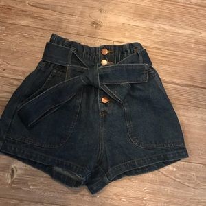 Denim high rise shorts